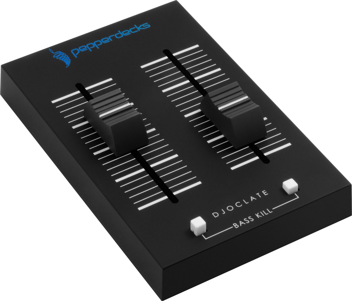 Pepperdecks DJoclate - Mini Audiomixer met 2 kanalen - Mobiel Mengpaneel - Pepperdecks
