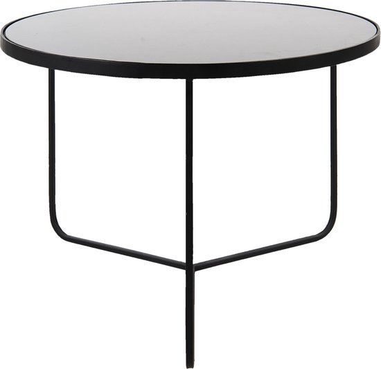 Bijzettafel Ø 75*50 cm Zwart Aluminium Rond Side table Tafeltje