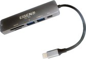 Eisenz EZ-C4 USB-C - hub usb c, hub usb 3.0 - hub usb hdmi - adaptateur usb c hdmi - répartiteur usb - adaptateur usb iphone - adaptateur usb samsung