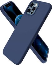 Hoesje Compatibel met iPhone 12 Pro Max 6,7 Silicone Case, ultradunne volledige bescherming vloeibare siliconen Phone Case Bescherming voor de iPhone 12 Pro Max (2020) 6,7 inch donkerblauw