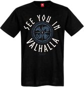Vikings - See Your In Valhalla Heren T-shirt - M - Zwart