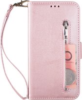 Portemonnee roze goud wallet book-case rits hoesje Samsung Galaxy A53