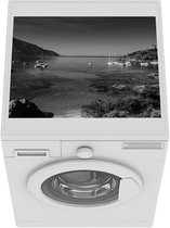 Wasmachine beschermer mat - Corsica - Zwart - Wit - Zeilboot - Breedte 55 cm x hoogte 45 cm