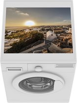 Wasmachine beschermer mat - Zonsondergang over Pyrgos Santorini - Breedte 55 cm x hoogte 45 cm