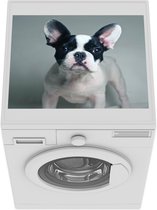 Wasmachine beschermer mat - Franse Bulldog - Pup - Wit - Breedte 55 cm x hoogte 45 cm