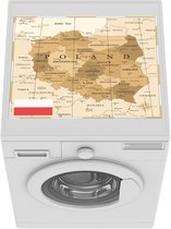 Wasmachine beschermer mat - Vintage kaart van Polen - Breedte 55 cm x hoogte 45 cm