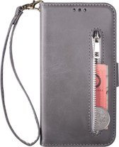 Portemonnee grijs wallet book-case rits hoesje Samsung Galaxy A53