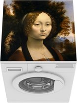 Wasmachine beschermer mat - Ginevra de' Benci - Leonardo da Vinci - Breedte 60 cm x hoogte 60 cm