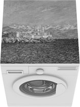 Wasmachine beschermer mat - Antibes in de namiddag in zwart wit - Schilderij van Claude Monet - Breedte 60 cm x hoogte 60 cm