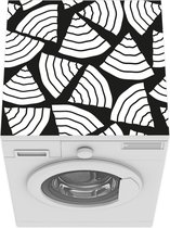 Wasmachine beschermer mat - Hout - Patronen - Zwart Wit - Breedte 60 cm x hoogte 60 cm