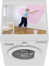 Wasmachine beschermer mat - Kinderkamer - Verf - Vrouw - Breedte 55 cm x hoogte 45 cm