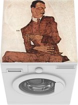 Wasmachine beschermer mat - Portrait of Arthur Roessler - Egon Schiele - Breedte 60 cm x hoogte 60 cm