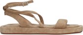 Sacha - Dames - Beige suède sandalen met gekruiste bandjes - Maat 40