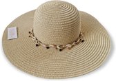 Antonio Elegante Zonnehoed Dames – Zomerse strand hoed met franjes - Beige