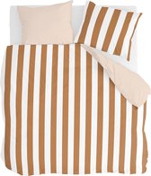 Walra Dekbedovertrek Classic Stripe - 240x220 - 100% BCI Katoen - Cognac