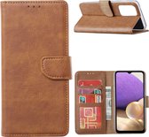 Samsung A33 hoesje bookcase Bruin - Samsung Galaxy A33 wallet case portemonnee hoesje - A33 5G Hoes met Pasjeshouder cover
