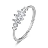 Twice As Nice Ring in zilver, ellipsen, verschillende grootte, zirkonia  58