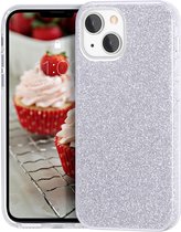 Backcover Geschikt voor Apple iPhone 13 Mini - Zilver - Glitters - Soft TPU