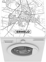 Wasmachine beschermer mat - Kaart - Ermelo - Zwart - Wit - Breedte 60 cm x hoogte 60 cm