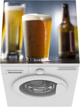 Wasmachine beschermer mat - Verschillende bierglazen en bieren - Breedte 60 cm x hoogte 60 cm