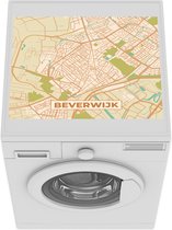 Wasmachine beschermer mat - Kaart - Beverwijk - Vintage - Breedte 55 cm x hoogte 45 cm