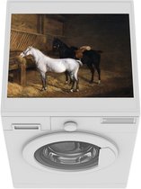 Wasmachine beschermer mat - A grey pony and a black - Jacques-Laurent Agasse - Breedte 55 cm x hoogte 45 cm