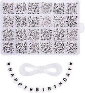 Ensemble de perles lettre | Fabrication de Bijoux | Alphabet complet | Bracelets d'amitié | 6 mm | Perles de lettre en Acryl | Kit pour la fabrication de Bijoux | DIY | Adultes | Enfants | Ensemble de perles | MAIA Creative