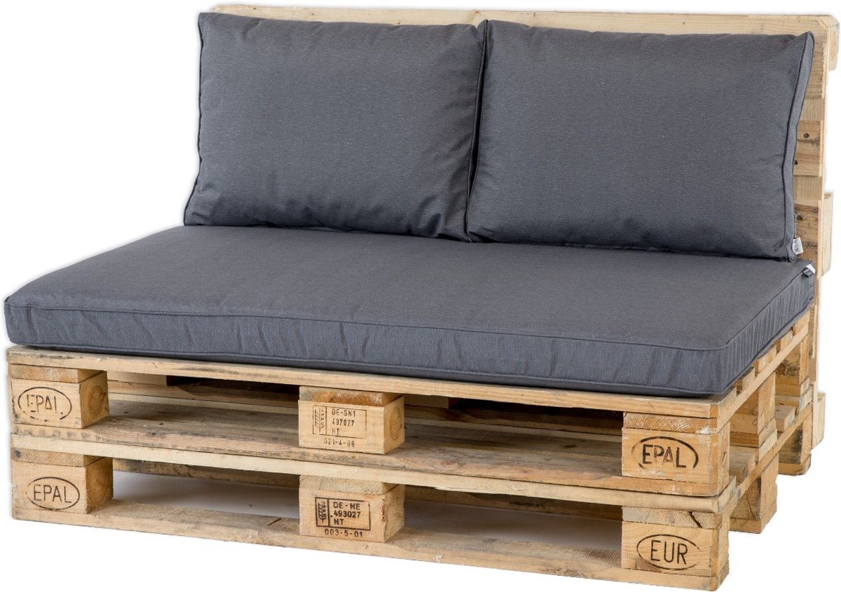 Bol.com Madison - Palletkussen - Loungekussen - Zitkussen - 120x80cm - Outdoor Panama Grijs - Tuinkussen aanbieding