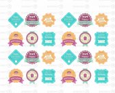 Sluitzegel stickers - felicitatie stickers - verjaardagstickers - hoera stickers - bedank stickers 48 stuks