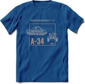 A34 Comet leger T-Shirt | Unisex Army Tank Kleding | Dames / Heren Tanks ww2 shirt | Blueprint | Grappig bouwpakket Cadeau - Donker Blauw - L