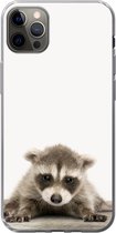 Geschikt voor iPhone 12 Pro Max hoesje - Wasbeer - Dieren - Kinderen - Jongens - Meisjes - Siliconen Telefoonhoesje