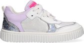 Braqeez 422130-571 Meisjes Lage Sneakers - Paars/Zilver - Leer - Veters