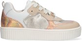 Braqeez 422130-501 Meisjes Lage Sneakers - Wit/Goud - Leer - Veters