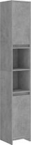 Luxiqo® Badkamerkast – Badkamer Opbergkast – Kolomkast – Badkamermeubel – Met Lade en Klapdeur – Grijs Marmer – Marble – Betonlook – 30 x 30 x 183,5 cm