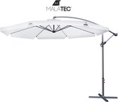 Parasol - XL UITAGAVEN - WHITE EDITION - Staande parasol - 300 x 245 CM - Zweefparasol - Zonnescherm - Zonnewering - Verstelbare parasol - 2022 NIEUW MODEL - BESTSELLER