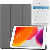 Case2go - Tablet hoes & Screenprotector geschikt voor iPad 2021 / 2020 / 2019 - 10.2 Inch - Auto Wake/Sleep functie - Grijs