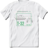 T32 Heavy tank leger T-Shirt | Unisex Army Tank Kleding | Dames / Heren Tanks ww2 shirt | Blueprint | Grappig bouwpakket Cadeau - Wit - S