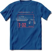 T32 Heavy tank leger T-Shirt | Unisex Army Tank Kleding | Dames / Heren Tanks ww2 shirt | Blueprint | Grappig bouwpakket Cadeau - Donker Blauw - XXL