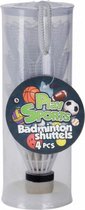 badmintonshuttles 4 stuks wit