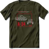A34 Comet leger T-Shirt | Unisex Army Tank Kleding | Dames / Heren Tanks ww2 shirt | Blueprint | Grappig bouwpakket Cadeau - Leger Groen - M