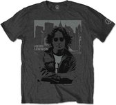 John Lennon Heren Tshirt -XS- Skyline Grijs