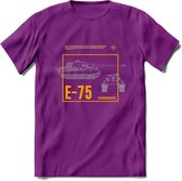 E75 leger T-Shirt | Unisex Army Tank Kleding | Dames / Heren Tanks ww2 shirt | Blueprint | Grappig bouwpakket Cadeau - Paars - XXL