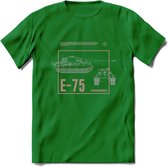 E75 leger T-Shirt | Unisex Army Tank Kleding | Dames / Heren Tanks ww2 shirt | Blueprint | Grappig bouwpakket Cadeau - Donker Groen - M