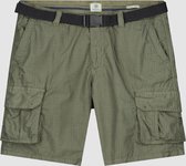 Short Combat Shorts with Belt Mini Graphic Poplin Army Green