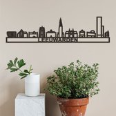 Skyline Leeuwarden (mini) Zwart Mdf Wanddecoratie Voor Aan De Muur Met Tekst City Shapes