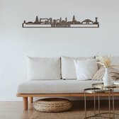 Skyline Beringen Notenhout 130 Cm Wanddecoratie Voor Aan De Muur Met Tekst City Shapes