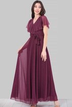 HASVEL-Donkerviolet Maxi jurk Dames - Maat S-Galajurk-Avondjurk-HASVEL-Dark Purple Maxi Dress Women - Size S-Prom Dress-Evening Dress