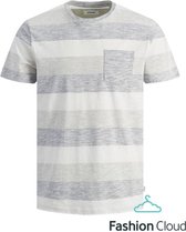 JACK & JONES Jack&Jones Stanlaystripe Tee SS Crew Neck Crockery GRAU L