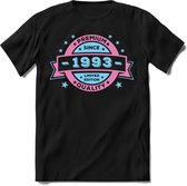 1993 Premium Quality | Feest Kado T-Shirt Heren - Dames | Licht Roze - Licht Blauw | Perfect Verjaardag Cadeau Shirt | Grappige Spreuken - Zinnen - Teksten | Maat XL