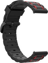 Strap-it Smartwatch bandje 22mm - sport gesp bandje geschikt voor Samsung Galaxy Watch 46mm / Galaxy Watch 3 45mm / Gear S3 Classic & Frontier - Amazfit GTR 47mm / GTR 2 / GTR 3 / GTR 4 / OnePlus Watch - zwart/rood
